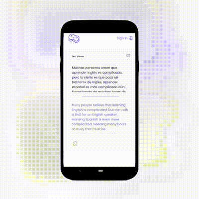 A Gif showing the basic features of the Sponge App